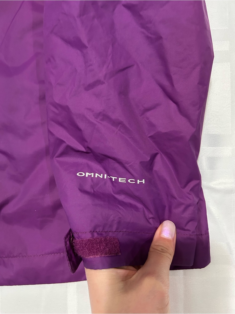 Columbia Women's Bright Purple Hooded Rain Shell - Picture 3 of 6